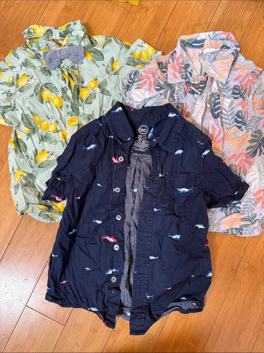Boys Short-Sleeve Button-Up Shirt - set of 3